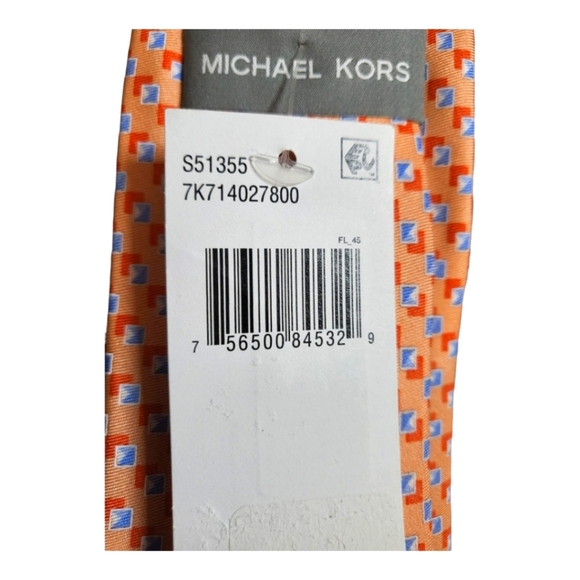 Michael Kors peach color Patterned Men's Tie new - Picture 4 of 5